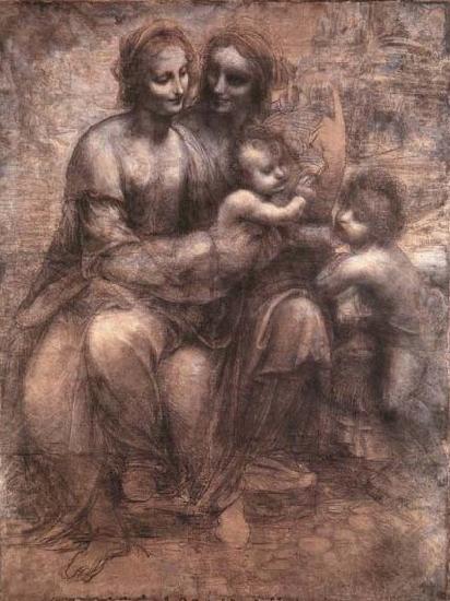 Madonna and Child with St Anne and the Young St John, LEONARDO da Vinci